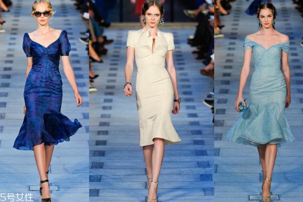 燕尾连衣裙,长款鱼尾旗袍