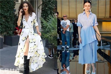 荷叶边裙子,荷叶边长裙配什么上衣