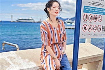 竖条纹连衣裙,豹纹连衣裙