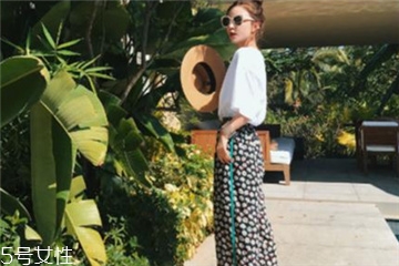 印花雪纺阔腿裤配什么上衣,阔腿裤 雪纺