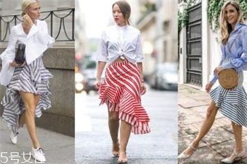 条纹鱼尾裙配什么上衣,条纹鱼尾裙的穿搭
