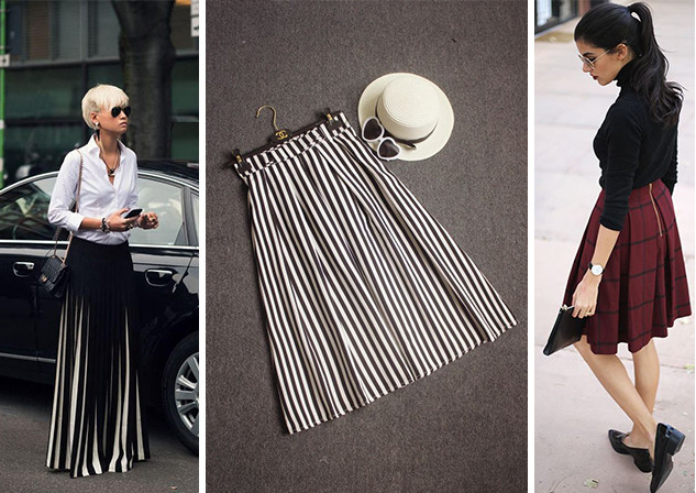 百褶裙如何搭配图片,百褶裙的10种搭配方法