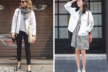 白色牛仔外套里面搭配什么,白色牛仔外套里面穿什么