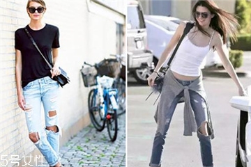 破洞牛仔裤款式图,男式牛仔裤