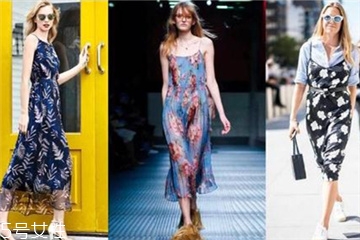 复古吊带裙,印花吊带裙怎么搭配好看