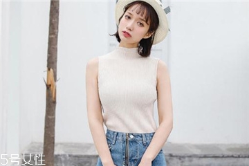 无袖半袖女,半高圆领 无袖半袖女,半高圆领