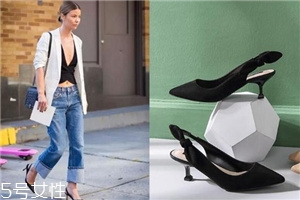 黑色猫爪鞋,猫跟鞋图片