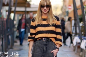 条纹毛衣怎么搭配外套,简单好看的毛衣花样