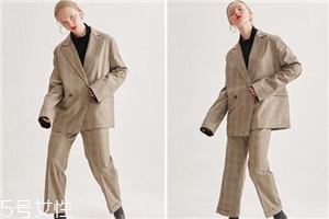 格子西装套装,女士格子西装