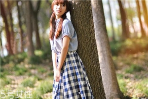 格子长裙搭配什么上衣好看,格子半身长裙搭配什么上衣好看