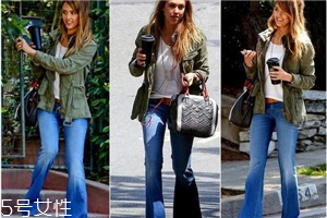 高腰喇叭裤配什么上衣好看,直筒喇叭裤