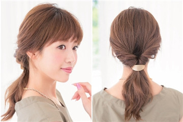 歪马尾发型图片,扭发发型图解